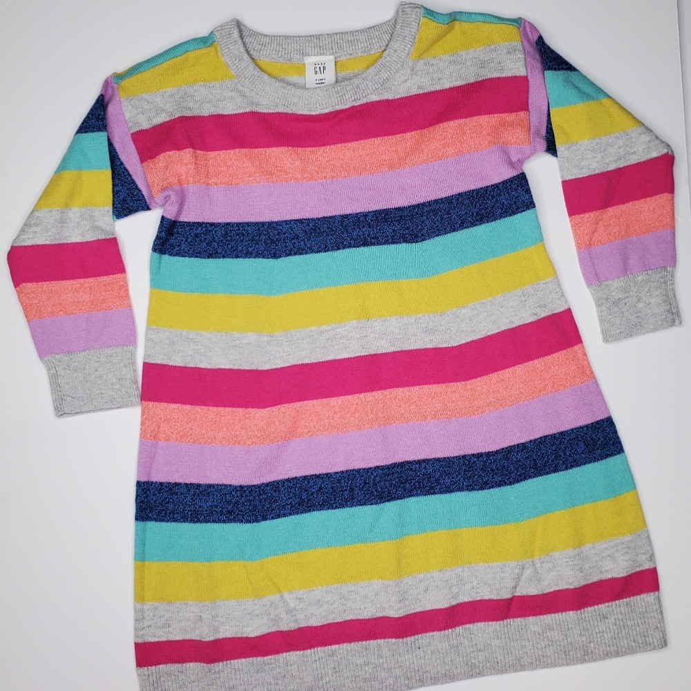 NWT GAP Baby Knit Striped  Long Sleeve Dress
